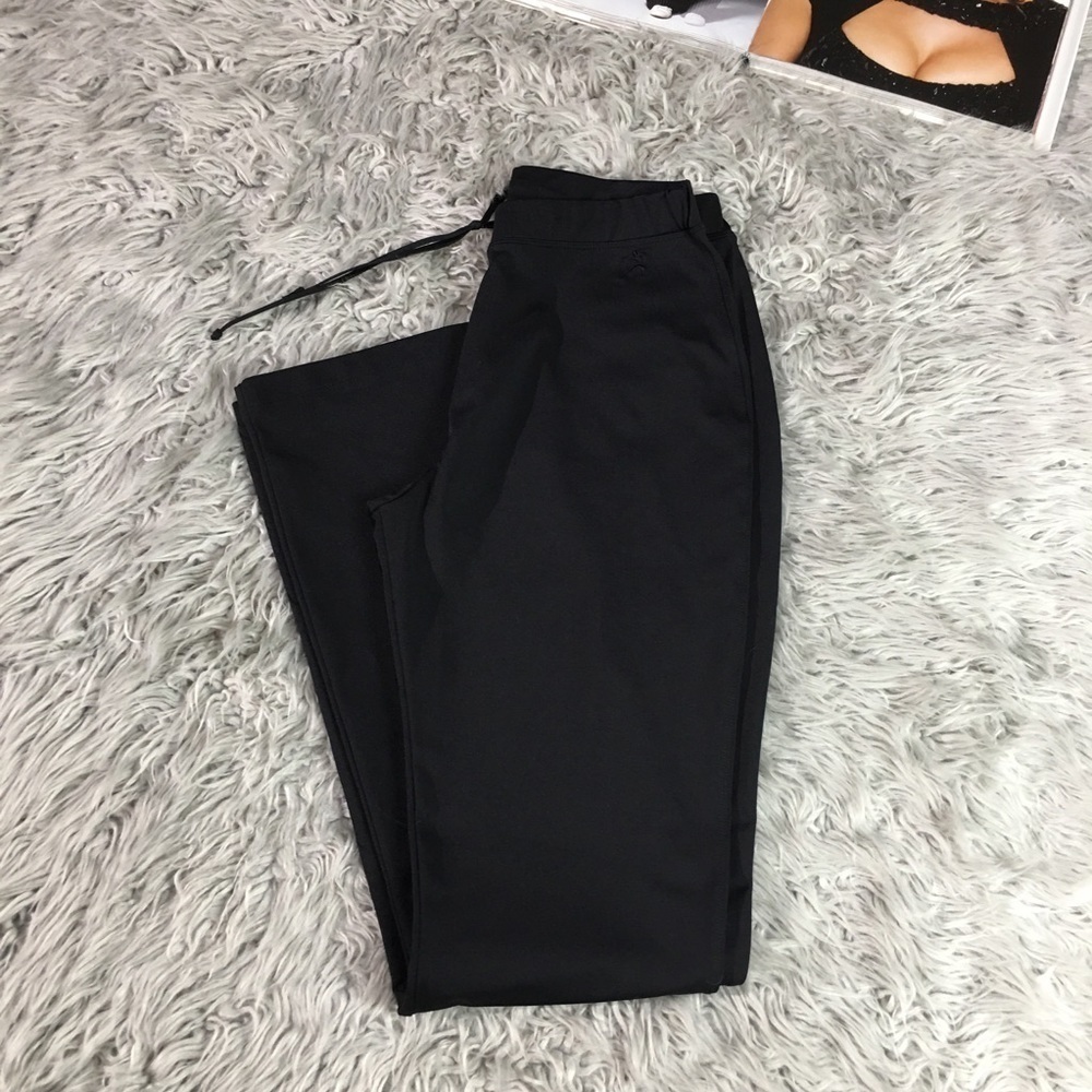 Aruba Black Stretch Yoga Activewear Pants Straight Leg Drawstring Small